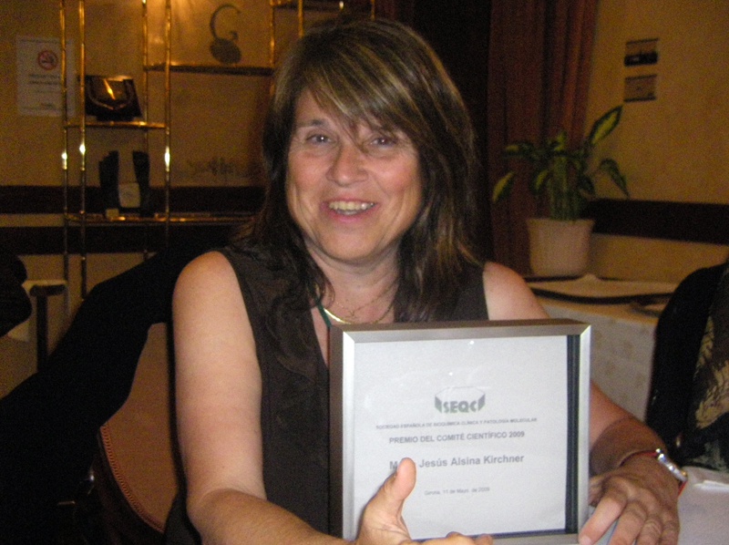 María Jesús Alsina, Premio del Comité Científico de la SEQC 2009, en el acto de entrega